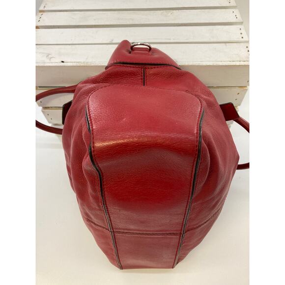 MICHAEL KORS, LARGE RED PEBBLED LEATHER CROSSBODY (ASIS) - Picture 7 of 15